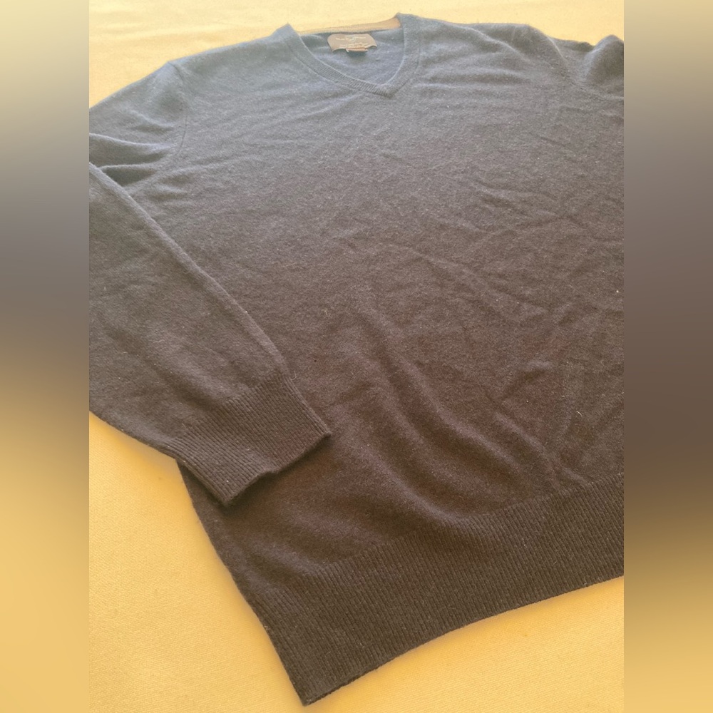 Men’s Black Brown 1826 sweater Size: XL, 100% 2 Ply Cashmere - GREAT condition